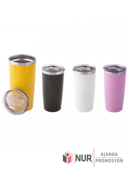 500 Ml Paslanmaz Çelik Şeffaf Kapaklı Termos - 5590